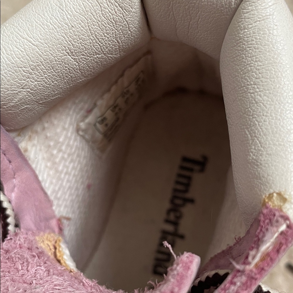 Kids Timberland Pinkish Lavender Lace-Up Ankle Boots - Picture 4 of 7